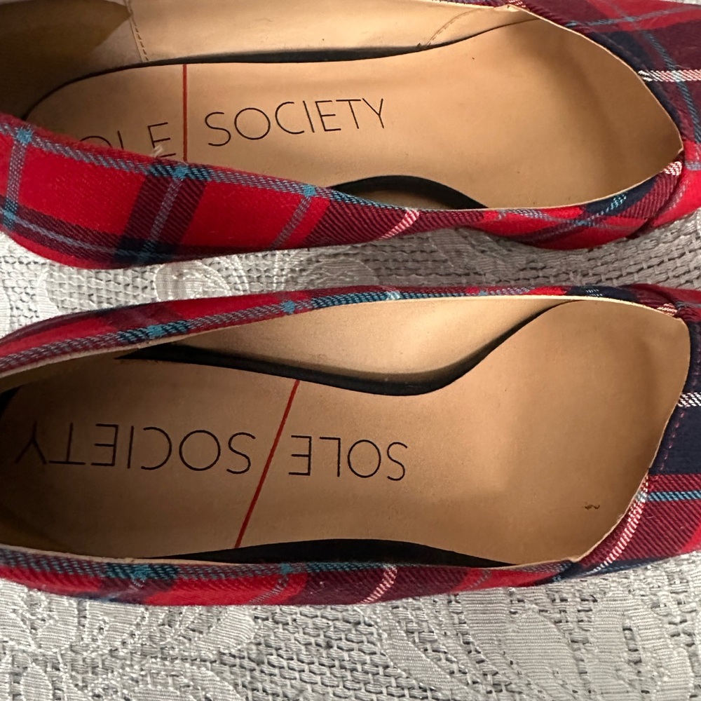 Sole Society Red Plaid Heels - Picture 6 of 6